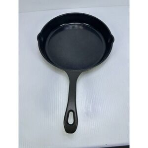 VIKING BRAND 10.5" Cast Iron Dark Grey Enamel Double Spout Skillet Frying Pan